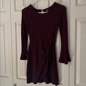 Burgundy Long Sleeve Dress